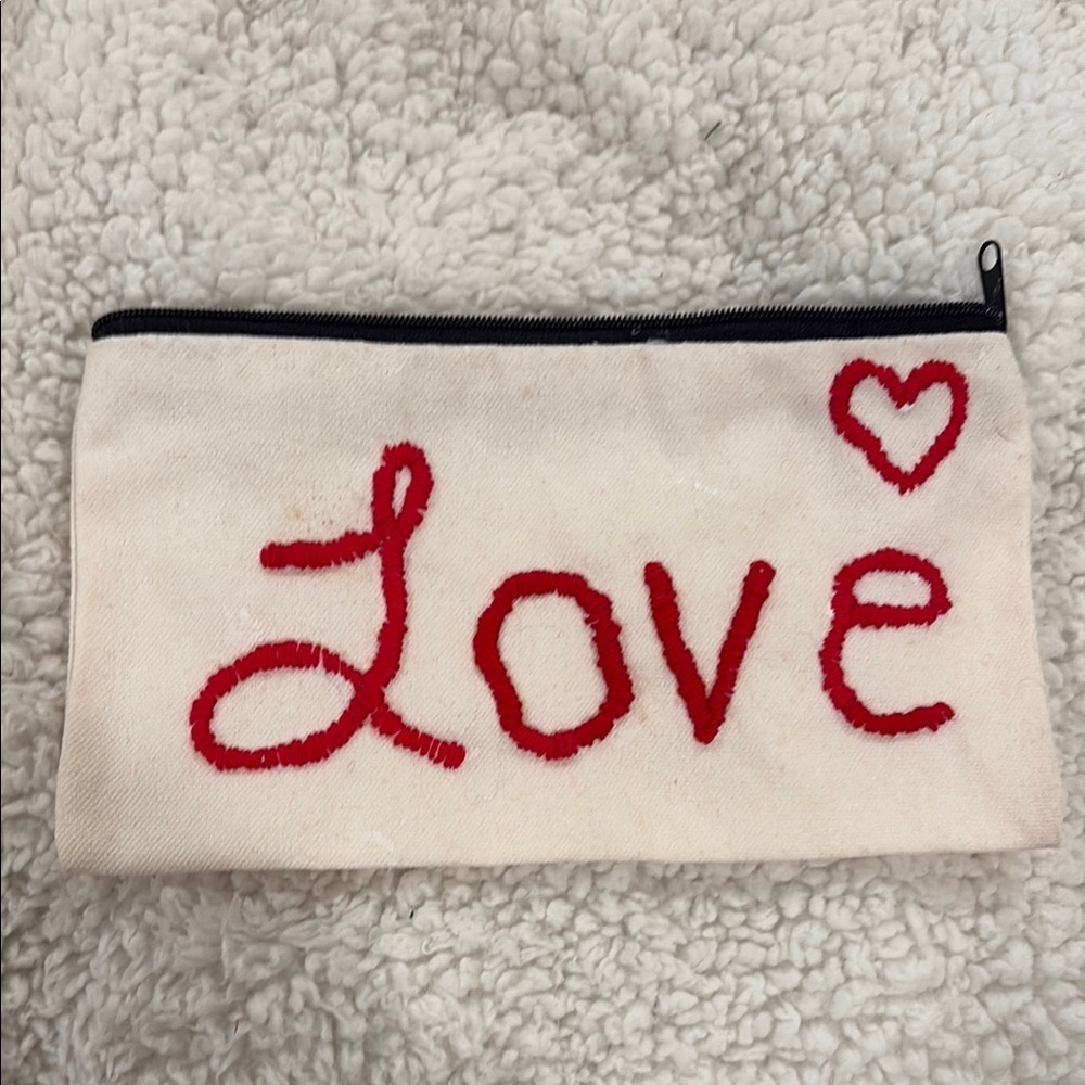 Love Embroidered Pouch, Valentine gift - Picture 2 of 3